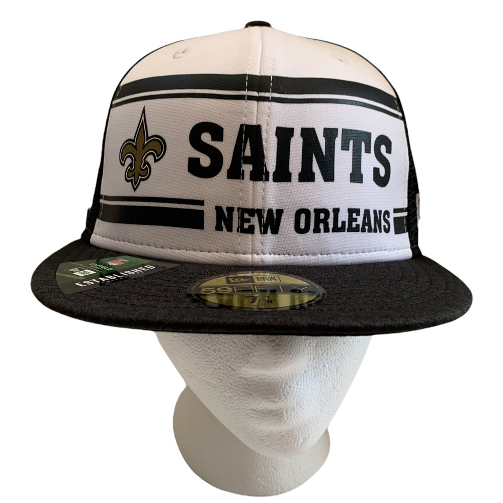 New Era 59FIFTY New Orleans Saints Size 7 1/8 Fitted Trucker NFL Cap Hat New